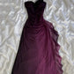 girlhomeshops-Gradient Purple Glitter One-Shoulder Ruched Ruffle Evening Gown gh6006