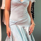 Robe de soirée longue en satin bleu, élégante et simple, épaules dénudées, robe de bal, robe de fête, robe d'anniversaire, robe de remise de diplôme, gh3018