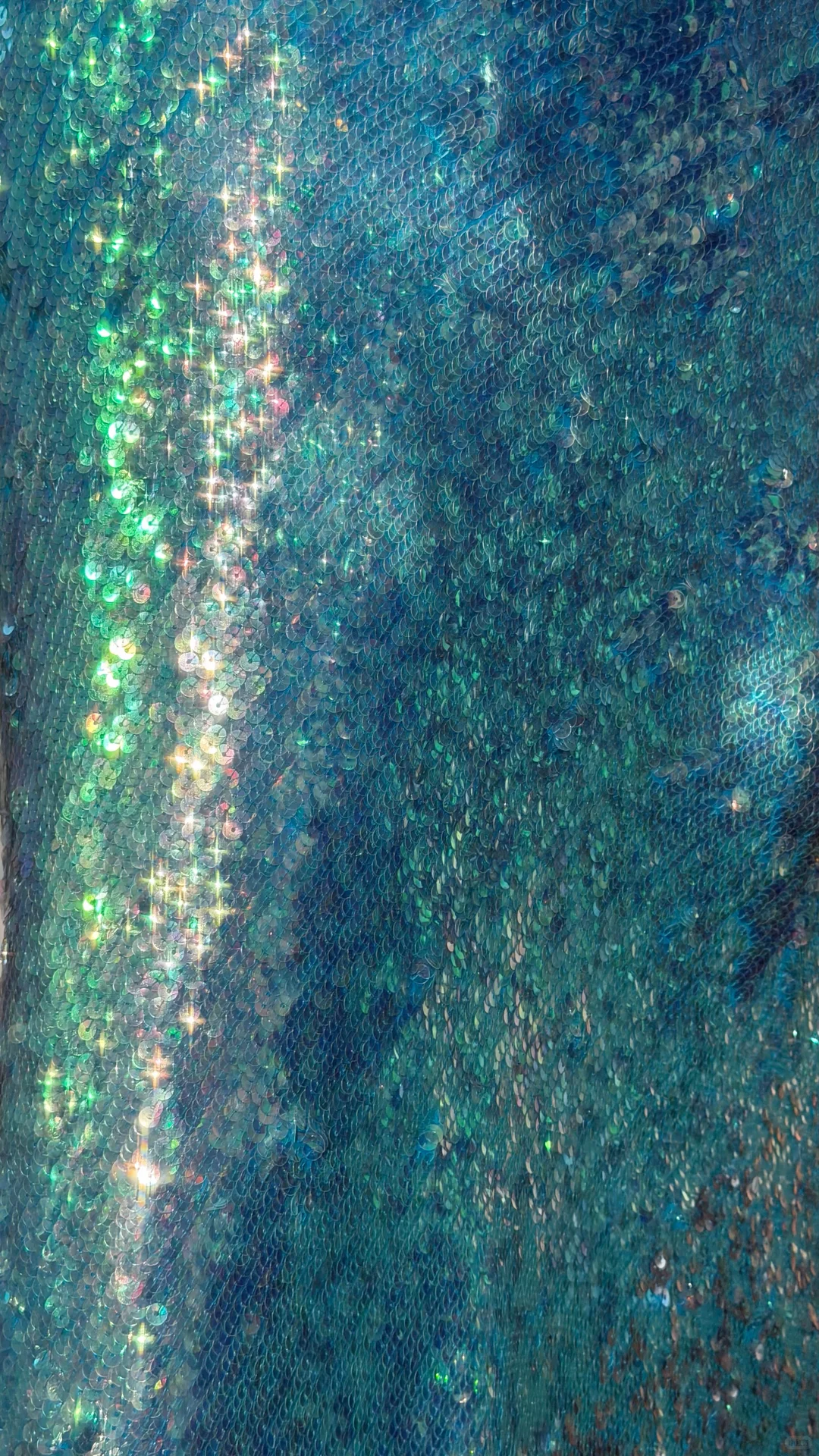 Teal Green Ombre One Shoulder Holographic Sequin Mermaid Long Evening Dress, Prom Gown gh9529