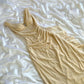 Cremegelb glänzendes elegantes exquisites Perlenträger langes Chiffon-Ballkleid, Abendkleid, Partykleid, Abschlusskleid gh3508