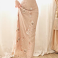 Women Nude Pink Long Formal Dress Sleeveless V-Neck 3D Flower Applique Rhinestone Sheer Tulle Mermaid Evening Gown gh9578