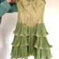 Green pink sweet spaghetti strap layered short lace tulle homecoming dress prom dress evening dress birthday party dress gh3463