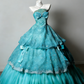 Lake Blue Star Wave Strapless Sequin Lace Layered Ball Gown gh6928