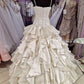 Ivory fashion unique elegant bow A-line long satin tulle princess ball gown evening dress wedding dress adult ceremony dress gh3555