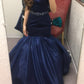 girlhomeshops-Elegant Navy Satin & Tulle Mermaid Gown for Formal Events gh5815
