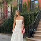 Ivory Tulle Spaghetti Strap Elegant Long Evening Gown Party Dress gh3014