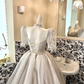 Light Grey Square Neck Voluminous Princess Skirt Long Romantic Dress, Wedding Gown gh7771