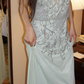 Light Green Vintage Beaded Spaghetti Strap Elegant Long Prom & Evening Party Dress gh8382