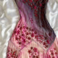 Pink Gradient Gorgeous Lightweight Exquisite Beaded Spaghetti Strap Long Chiffon Ball Gown Evening Gown Party Dress gh3339
