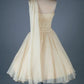 Girlhomeshops - Robe de soirée courte en satin jaune pastel, exquise, en dentelle, gh5640