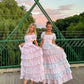 Robe de soirée longue en mousseline de soie à imprimé floral bleu violet vintage élégante gh3329