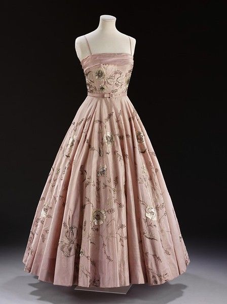 girlhomeshops--PINK DELICATE FLORAL BEADED LONG SATIN PROM DRESS gh5549