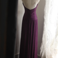 Deep Purple Halter V‑Neck Long Evening Gown, Cross Ruched Waist Flowy Chiffon A‑Line Bridesmaid Formal Dress gh9107