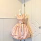Light Pink Polka Dot Vintage Homecoming Dress Sleeveless Round Neck A-Line Cocktail Gown with Bow gh9370