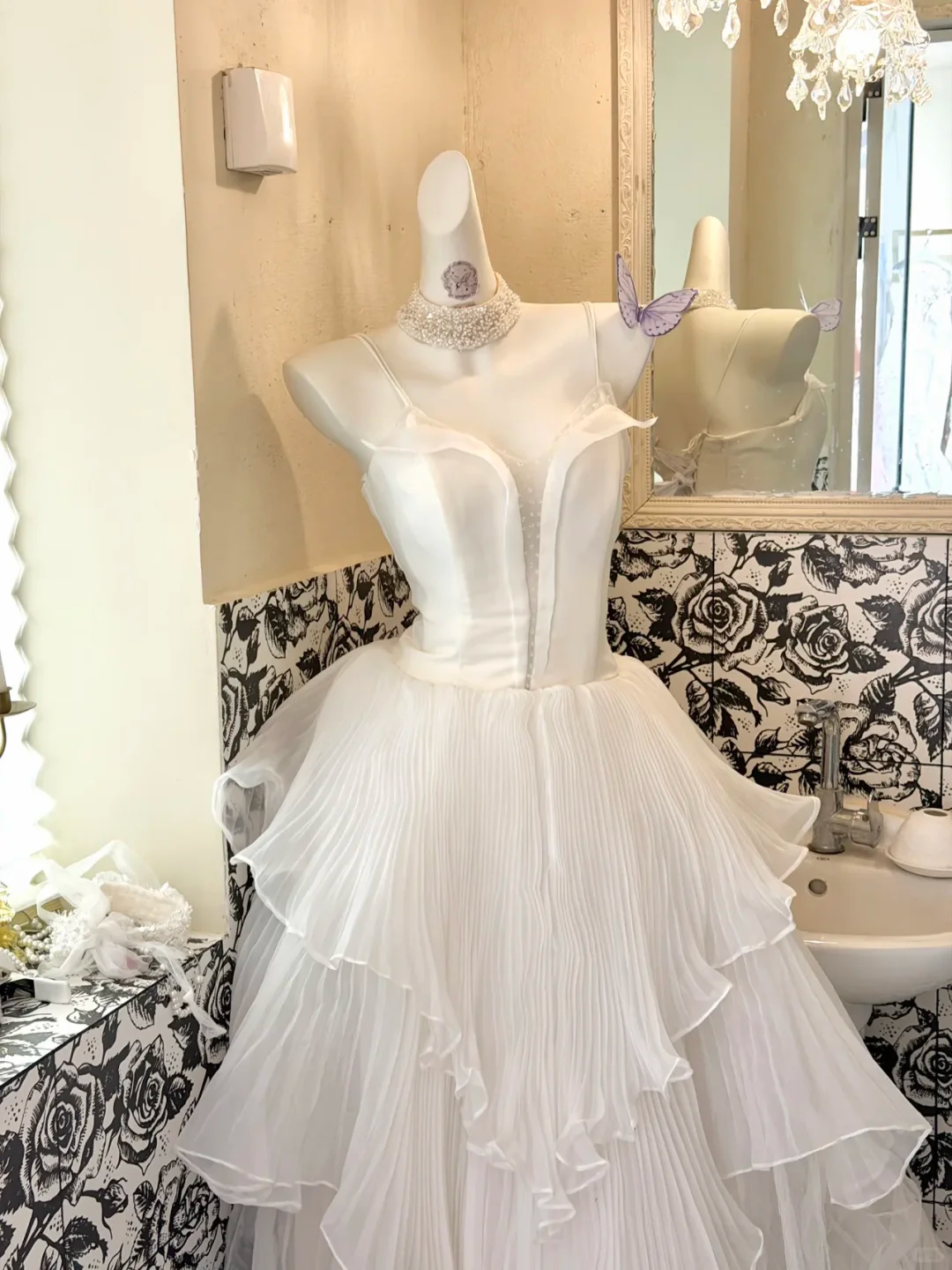 White Spaghetti Straps Waist-Cinched Multi-Layer Skirt Elegant Grand Romantic Dress, Wedding Gown gh7758