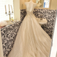 Ivory Strapless Rhinestone Cinched Waist Full Flared Skirt Long Romantic Dress, Wedding Gown gh7812