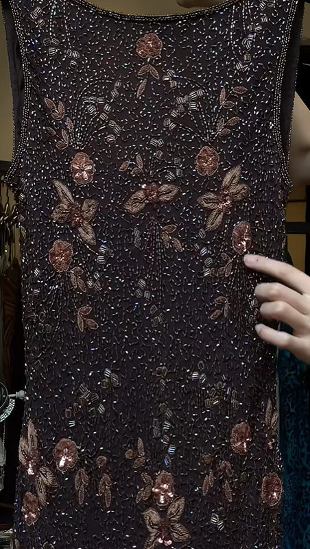 Black Sleeveless Round Neck Evening Gown Pink Floral Sequin Hand Beaded Long Formal Prom Dress gh9747