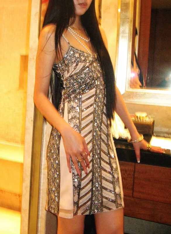 Silver Vintage Sequin Spaghetti Strap Luxury Prom & Evening Party Dress gh8393