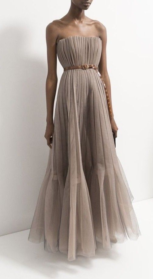 girlhomeshops--Fully handmade dress, custom dress, simple long tulle dress for ladies, strapless bridesmaid dress gh5711
