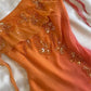 Orange Gradient Exquisite Beaded Spaghetti Strap Midi Chiffon Slim Ball Gown Evening Dress Party Dress Prom Dress gh3214