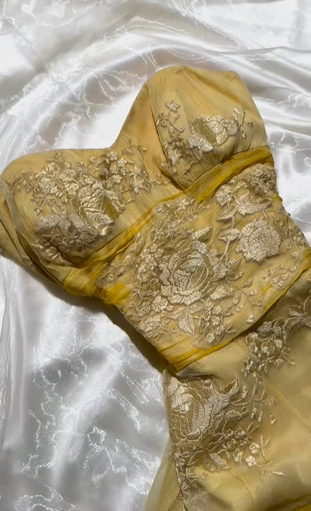 Vintage Short Prom & Evening Party Dress, Yellow Strapless Design, Fitted Waist, Full Flared Skirt gh8583