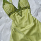 Vintage Light Green Halter High Waist Slim Long Prom & Evening Party Dress gh8531