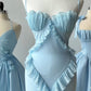 Girlhomeshops-Blue ruffle chiffon fairy long prom dress birthday party dress gh5396