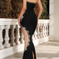 Black Glamorous Long Evening Gown With Exquisite Beading gh6877
