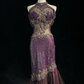 ✨Girlhomeshops-Halter Purple Beaded Mermaid Evening Gown, Sheer Mesh Formal Dress gh10277