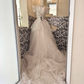 Ivory Short Sleeve Sequin Waist-Cinched Voluminous Princess Skirt Long Romantic Dress, Wedding Gown gh7780