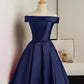 Red/Pink/Yellow/Blue Cute Off Shoulder Short Elegant Satin Prom Dress Homecoming Dress Party Dress 8211