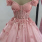 Girlhomeshops - Rosa Blumenmuster, exquisites, perlenbesetztes, kurzes Tüllkleid für Heimkehr, Ballkleid, Geburtstagsparty, Kleid gh5024
