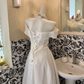 White Off-the-Shoulder High Waist Slimming Soft Elegant Romantic Dress, Wedding Gown gh7604