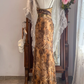 Vintage Leopard Paisley Print Spaghetti Strap Mermaid Long Gown gh9298