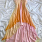 Robe de soirée longue en mousseline de soie rose orange élégante fantaisie robe de soirée robe de conte de fées gh3178
