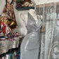 Light Gray Halter Spaghetti Strap Fitted Waist Retro Long Ball Gown Evening Dress gh7116