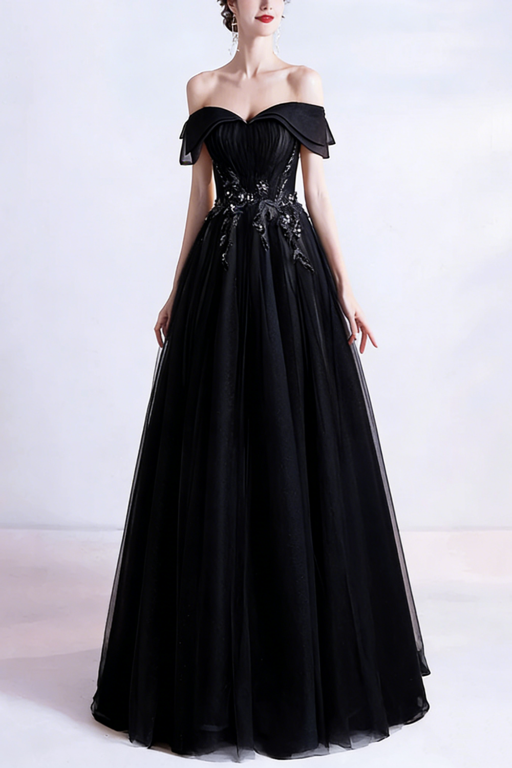 Süßes Tüll Pailletten langes Ballkleid Abendkleid 10470