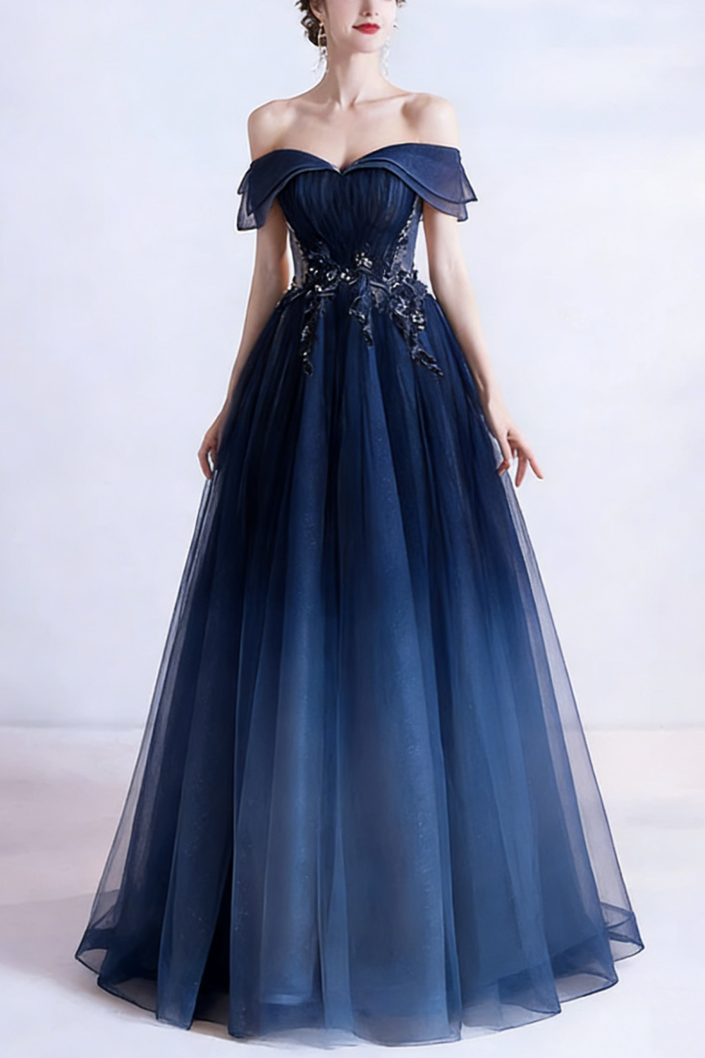Süßes Tüll Pailletten langes Ballkleid Abendkleid 10470