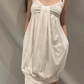 White Vintage Spaghetti Strap High Waist Bubble Skirt Prom & Evening Party Dress gh8467