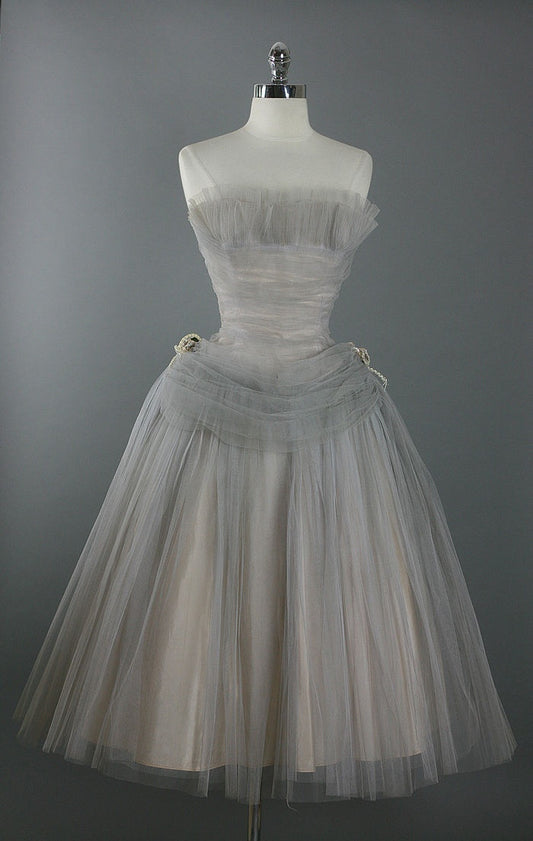 girlhomeshops--Gray Mid-Length Homecoming Dress Hoco Dresses gh5622