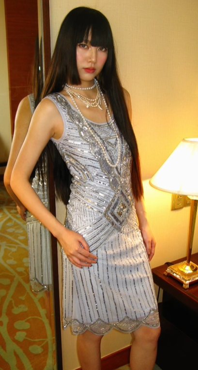 Light Gray Blue Spaghetti Strap Sequin Fitted Waist Vintage Luxury Prom Gown, Evening Party Dress gh8372