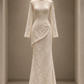 ✨Girlhomeshops-Elegant Ivory Lace Mermaid Qipao Bridal Evening Gown gh10325