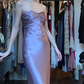 Strapless Lavender Satin Evening Gown Sweetheart Neck Ruched Bodice Mermaid Long Prom Dress gh9689