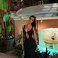 Girlhomeshops - Robe de soirée longue en mousseline de soie, élégante et sexy, noire, gh5154