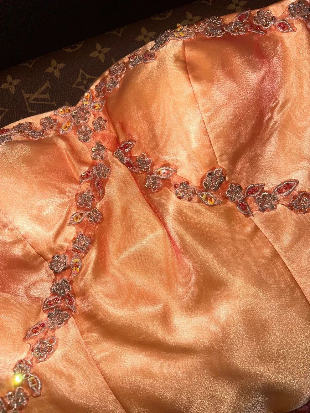 ✨Girlhomeshops-Wunderschönes orangefarbenes Tube-Top Puffy Prinzessin langes Ballkleid gh10160