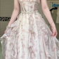 Floral Spaghetti Strap Long Evening Gown, Square Neck Chiffon Prom Dress With Asymmetrical Ruffle Skirt for Banquet Party gh8956