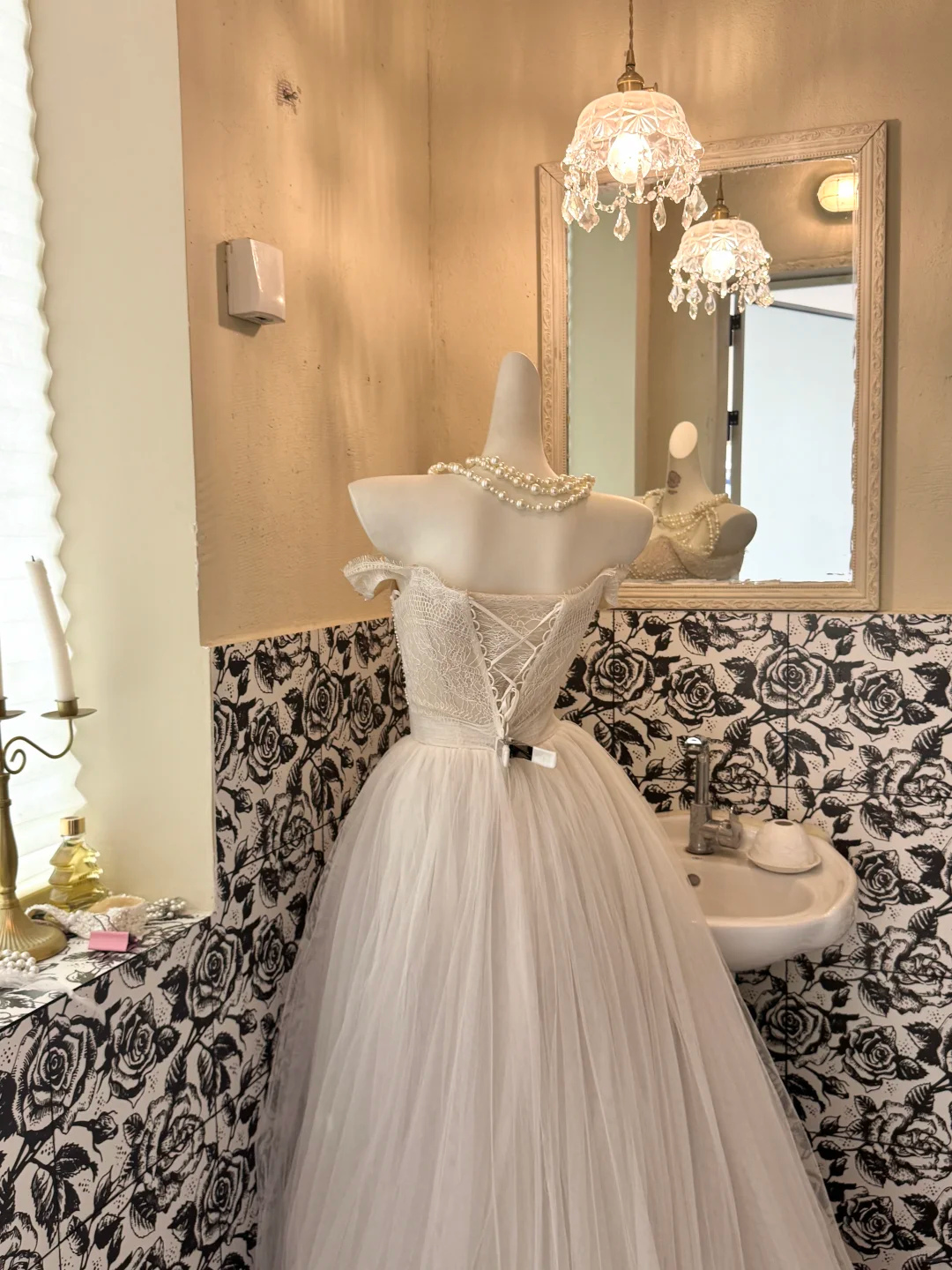 Ivory Off-the-Shoulder Exquisite Beaded Waist-Cinched Full Flared Skirt Long Romantic Dress, Wedding Gown gh7743
