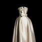 Girlhomeshops - Robe de mariée longue en satin blanc ivoire avec nœud, robe de bal gh5389