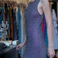 Sleeveless Round Neck Ombre Evening Gown Full Beaded Sequin Fitted Mermaid Vintage Long Prom Dress gh9703