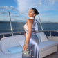 Silver solid color sling elegant simple long evening dress party dress gh3027